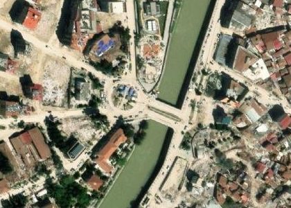 Satellite photo of Antakya old town, Turkey (earthquake), 4 Apr 2023
