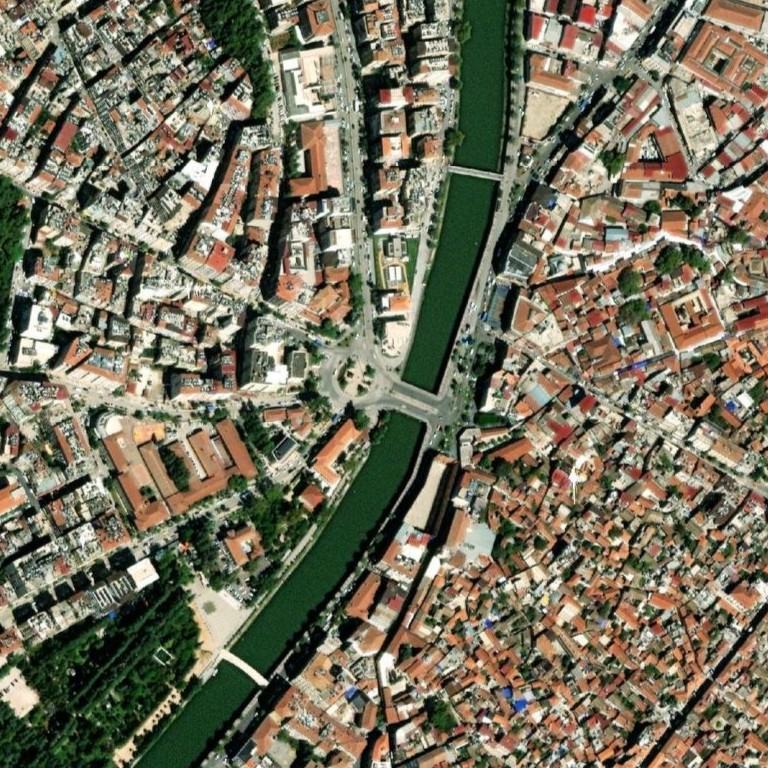 Satellite photo of Antakya old town, Turkey (earthquake), taken 27 Sep 2021