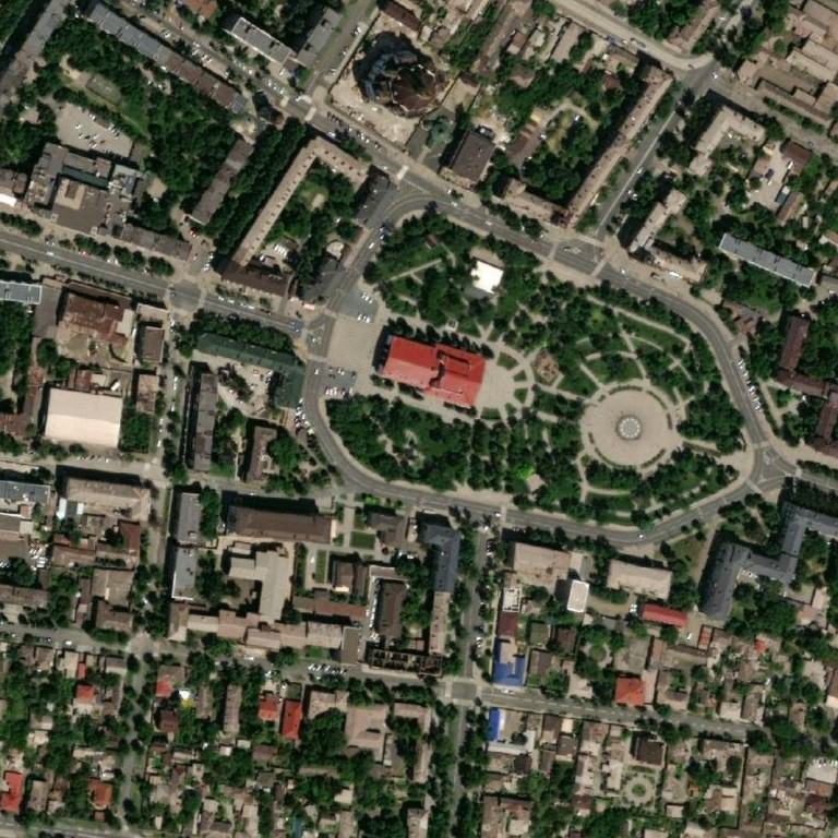Satellite photo of Drama Theatre, Mariupol, taken 21 Jun 2021