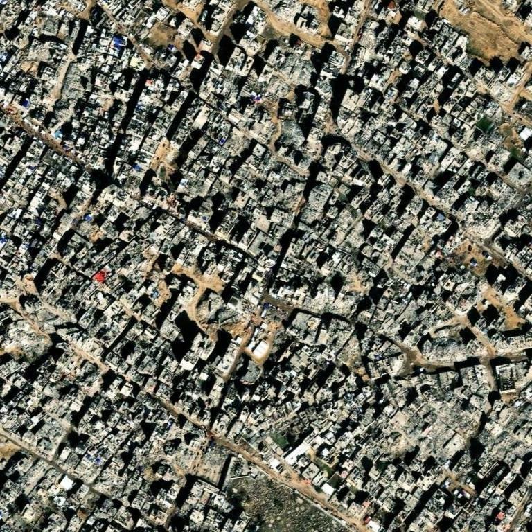 Satellite photo of Khan Younis centre, Gaza, taken 25 Jan 2025